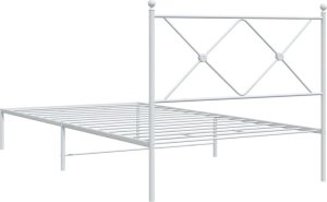 vidaXL vidaXL Metalowa rama łóżka z wezgłowiem, biała, 100x190 cm 6