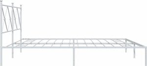 vidaXL vidaXL Metalowa rama łóżka z wezgłowiem, biała, 200x200 cm 5