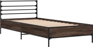 vidaXL vidaXL Rama łóżka, brązowy dąb, 75x190 cm, materiał drewnopochodny 2