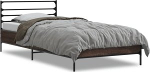 vidaXL vidaXL Rama łóżka, brązowy dąb, 75x190 cm, materiał drewnopochodny 3