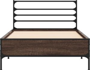 vidaXL vidaXL Rama łóżka, brązowy dąb, 75x190 cm, materiał drewnopochodny 4