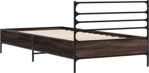 vidaXL vidaXL Rama łóżka, brązowy dąb, 75x190 cm, materiał drewnopochodny 6