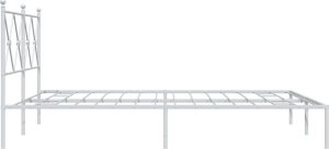 vidaXL vidaXL Metalowa rama łóżka z wezgłowiem, biała, 150x200 cm 5