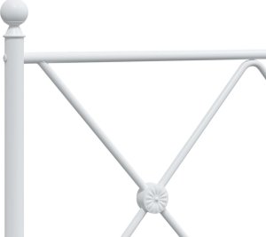 vidaXL vidaXL Metalowa rama łóżka z wezgłowiem, biała, 150x200 cm 7