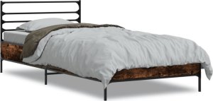 vidaXL vidaXL Rama łóżka, przydymiony dąb, 75x190 cm, materiał drewnopochodny 2