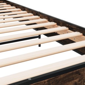 vidaXL vidaXL Rama łóżka, przydymiony dąb, 75x190 cm, materiał drewnopochodny 6