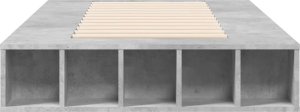 vidaXL vidaXL Rama łóżka, szarość betonu, 90x190 cm, materiał drewnopochodny 4