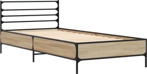 vidaXL vidaXL Rama łóżka, dąb sonoma, 100x200 cm, materiał drewnopochodny 2