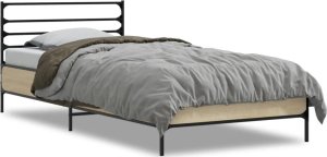 vidaXL vidaXL Rama łóżka, dąb sonoma, 100x200 cm, materiał drewnopochodny 3