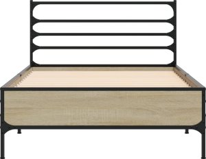 vidaXL vidaXL Rama łóżka, dąb sonoma, 100x200 cm, materiał drewnopochodny 4