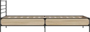 vidaXL vidaXL Rama łóżka, dąb sonoma, 100x200 cm, materiał drewnopochodny 5