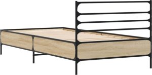 vidaXL vidaXL Rama łóżka, dąb sonoma, 100x200 cm, materiał drewnopochodny 6