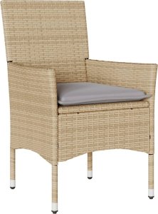 vidaXL vidaXL 3-cz. zestaw mebli ogrodowych z poduszkami, beżowy, polirattan 2