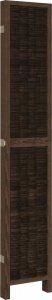 vidaXL Parawan pokojowy, 5-panelowy, ciemny brąz, lite drewno paulowni 5