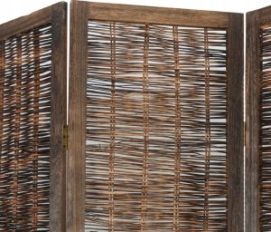 vidaXL Parawan pokojowy, 5-panelowy, ciemny brąz, lite drewno paulowni 6