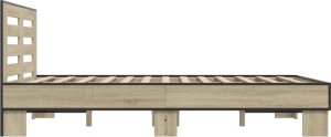vidaXL vidaXL Rama łóżka, dąb sonoma, 140x200 cm, materiał drewnopochodny 5