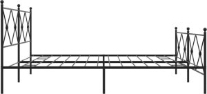 vidaXL vidaXL Metalowa rama łóżka z wezgłowiem i zanóżkiem, czarna, 193x203cm 5