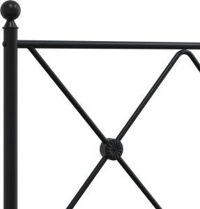 vidaXL vidaXL Metalowa rama łóżka z wezgłowiem i zanóżkiem, czarna, 193x203cm 7