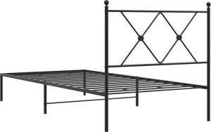 vidaXL vidaXL Metalowa rama łóżka z wezgłowiem, czarna, 90x190 cm 6