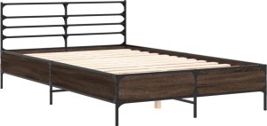 vidaXL vidaXL Rama łóżka, brązowy dąb, 140x190 cm, materiał drewnopochodny 2