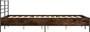 vidaXL vidaXL Rama łóżka, brązowy dąb, 140x190 cm, materiał drewnopochodny 5