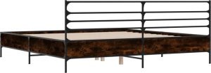 vidaXL vidaXL Rama łóżka, brązowy dąb, 140x190 cm, materiał drewnopochodny 6