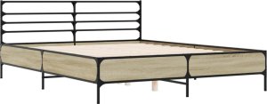 vidaXL vidaXL Rama łóżka, dąb sonoma, 150x200 cm, materiał drewnopochodny 2