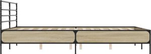 vidaXL vidaXL Rama łóżka, dąb sonoma, 150x200 cm, materiał drewnopochodny 5