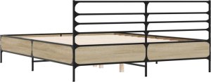 vidaXL vidaXL Rama łóżka, dąb sonoma, 150x200 cm, materiał drewnopochodny 6