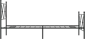 vidaXL vidaXL Metalowa rama łóżka z wezgłowiem i zanóżkiem, czarna, 75x190 cm 5