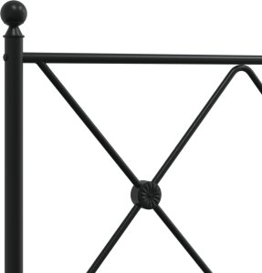 vidaXL vidaXL Metalowa rama łóżka z wezgłowiem i zanóżkiem, czarna, 75x190 cm 7