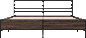 vidaXL vidaXL Rama łóżka, brązowy dąb, 150x200 cm, materiał drewnopochodny 4