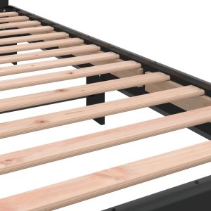 vidaXL vidaXL Rama łóżka, czarna, 90x200 cm, materiał drewnopochodny i metal 7