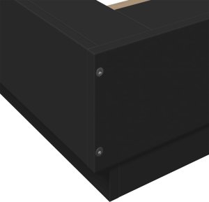 vidaXL vidaXL Rama łóżka, czarna, 75x190 cm, materiał drewnopochodny 7