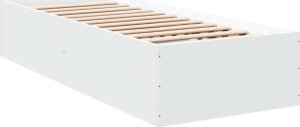 vidaXL vidaXL Rama łóżka, biała, 75x190 cm, materiał drewnopochodny 6