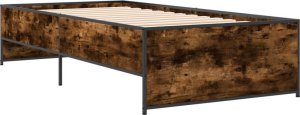 vidaXL vidaXL Rama łóżka, przydymiony dąb, 75x190 cm, materiał drewnopochodny 2