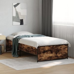 vidaXL vidaXL Rama łóżka, przydymiony dąb, 75x190 cm, materiał drewnopochodny 3