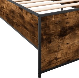 vidaXL vidaXL Rama łóżka, przydymiony dąb, 75x190 cm, materiał drewnopochodny 7