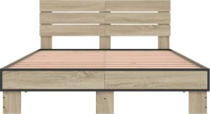 vidaXL vidaXL Rama łóżka, dąb sonoma, 120x200 cm, materiał drewnopochodny 4