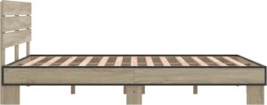 vidaXL vidaXL Rama łóżka, dąb sonoma, 120x200 cm, materiał drewnopochodny 5