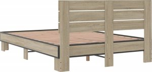 vidaXL vidaXL Rama łóżka, dąb sonoma, 120x200 cm, materiał drewnopochodny 6