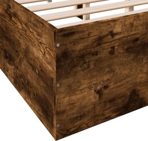 vidaXL vidaXL Rama łóżka, przydymiony dąb, 120x190cm, materiał drewnopochodny 8