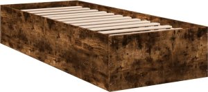 vidaXL vidaXL Rama łóżka, przydymiony dąb, 100x200cm, materiał drewnopochodny 2