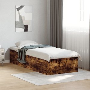 vidaXL vidaXL Rama łóżka, przydymiony dąb, 100x200cm, materiał drewnopochodny 3