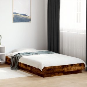 vidaXL vidaXL Rama łóżka, przydymiony dąb, 90x190 cm, materiał drewnopochodny 3