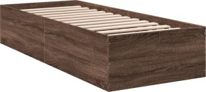 vidaXL vidaXL Rama łóżka, brązowy dąb, 100x200 cm, materiał drewnopochodny 6