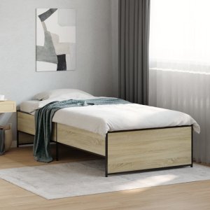 vidaXL vidaXL Rama łóżka, dąb sonoma, 100x200 cm, materiał drewnopochodny 3