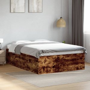 vidaXL vidaXL Rama łóżka, przydymiony dąb, 120x190cm, materiał drewnopochodny 3