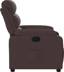 vidaXL Fotel rozkładany, ciemnobrązowy, obity tkaniną 7