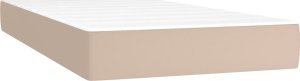 vidaXL Łóżko kontynentalne z materacem, cappuccino, 120x190cm ekoskóra 5